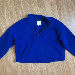 American Eagle Crop Half ZIP Fleece Sweater